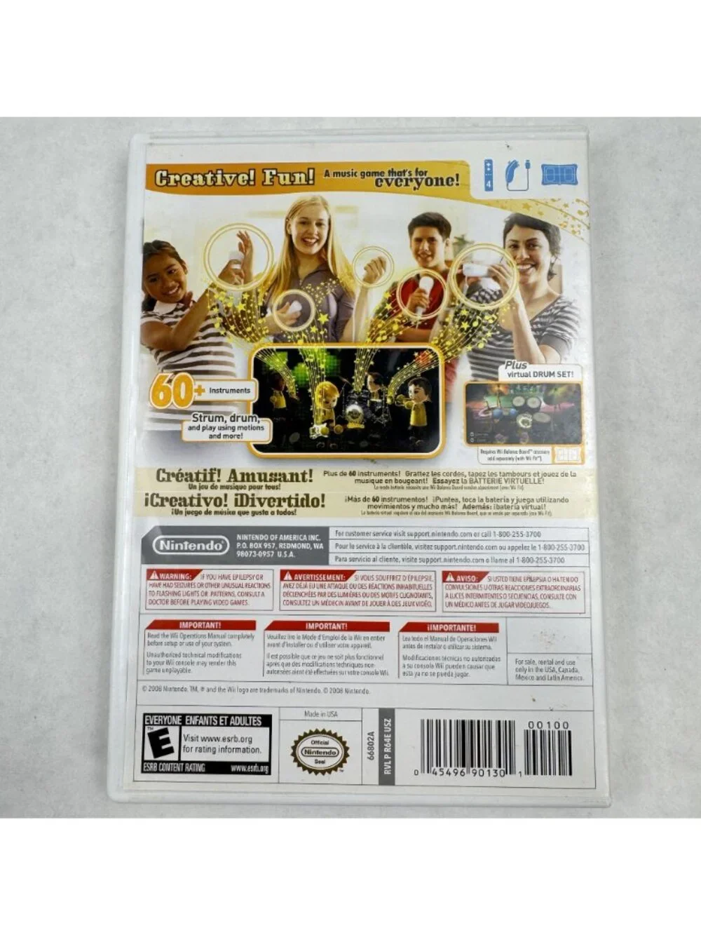 Nintendo Wii Music Game Interactive Musical 60 Instruments E Everyone Complete
